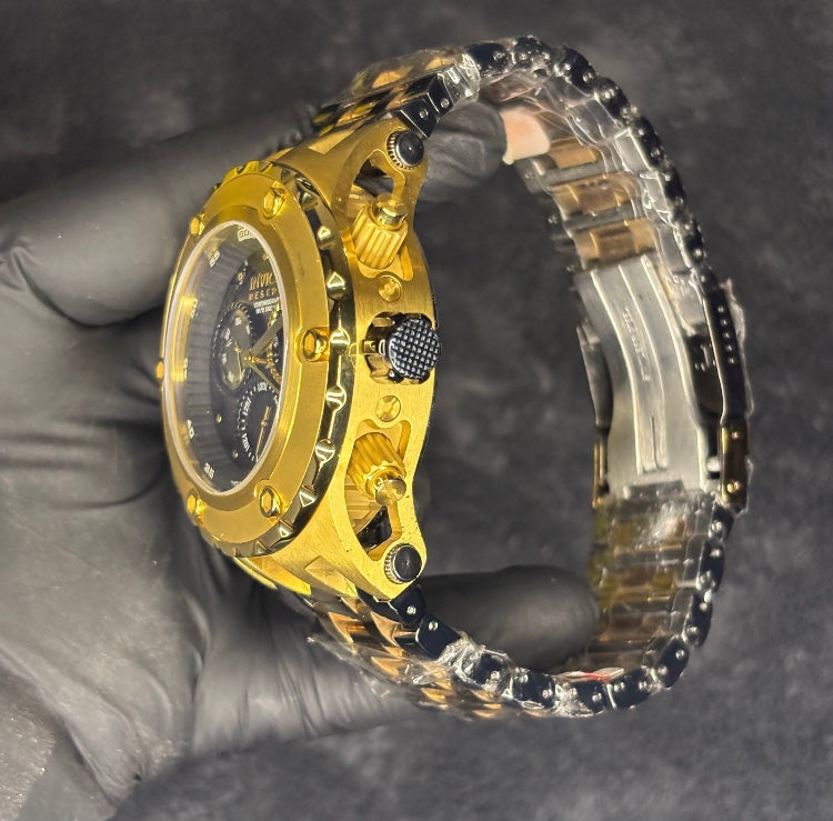 Invicta Reverse Golden 2 Tone Luxury Watch