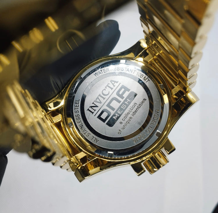 Invicta DNA Mesh Gold Plated Stainless Steel Luxury Watch