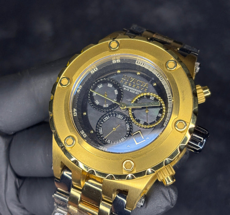 Invicta Reverse Golden 2 Tone Luxury Watch