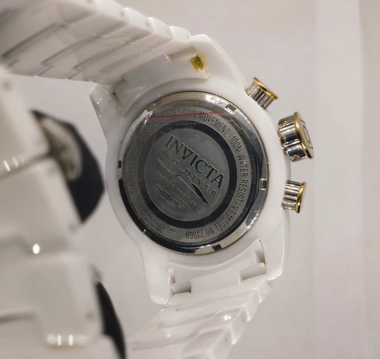 White 50mm Ceramic Invicta Swiss Made  Watch