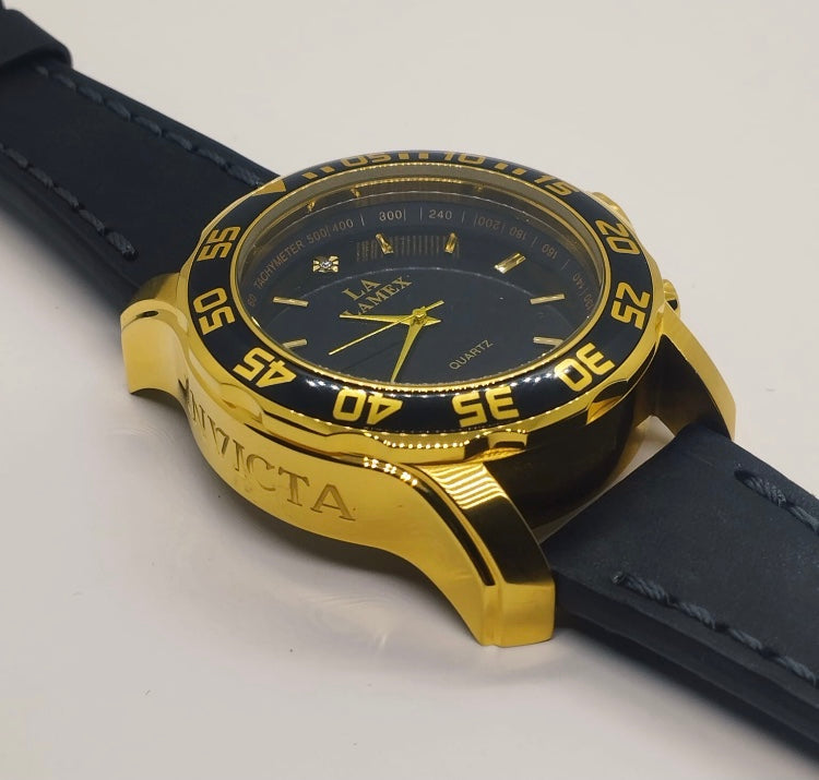 LA Invicta Pro Driver Golden Luxurious Watch